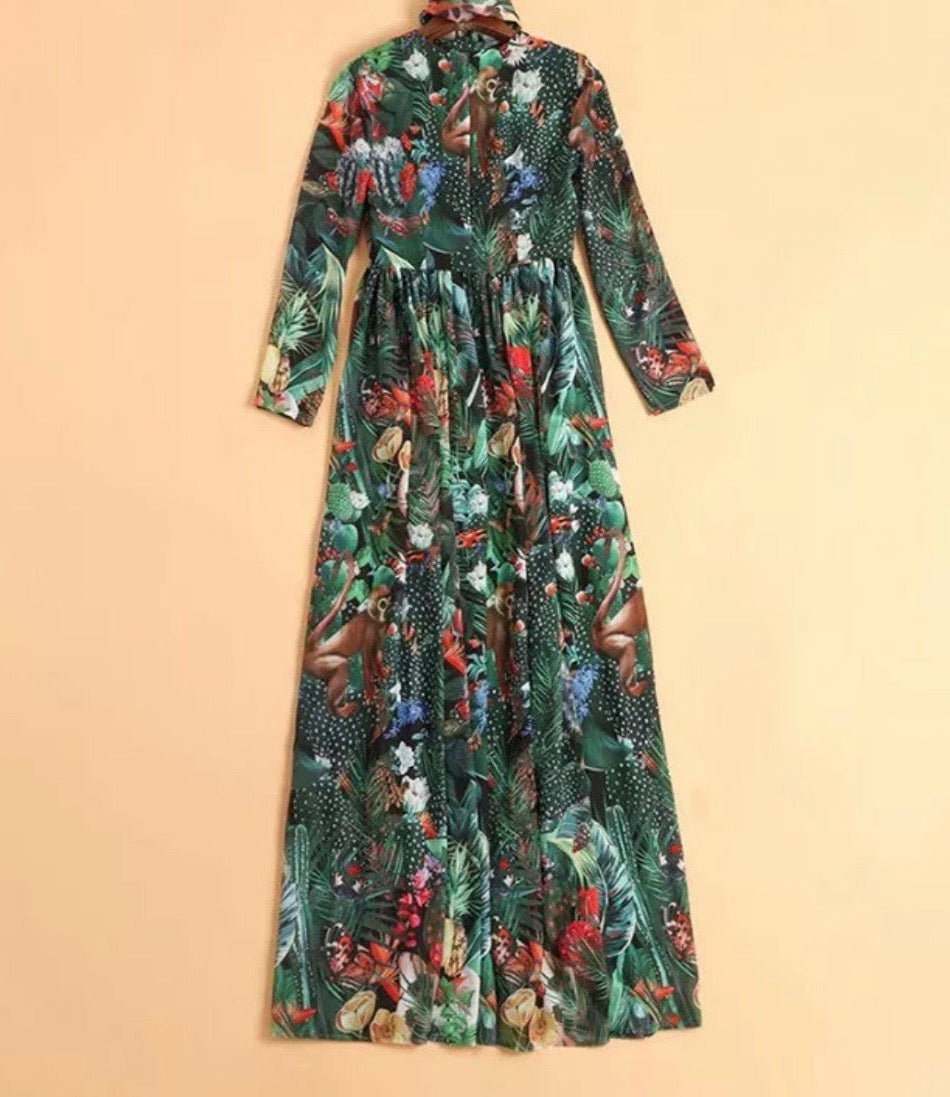 Peacock Long Dress